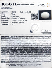 8.90/CT Natural Opal with Govt. Lab Certificate (832)